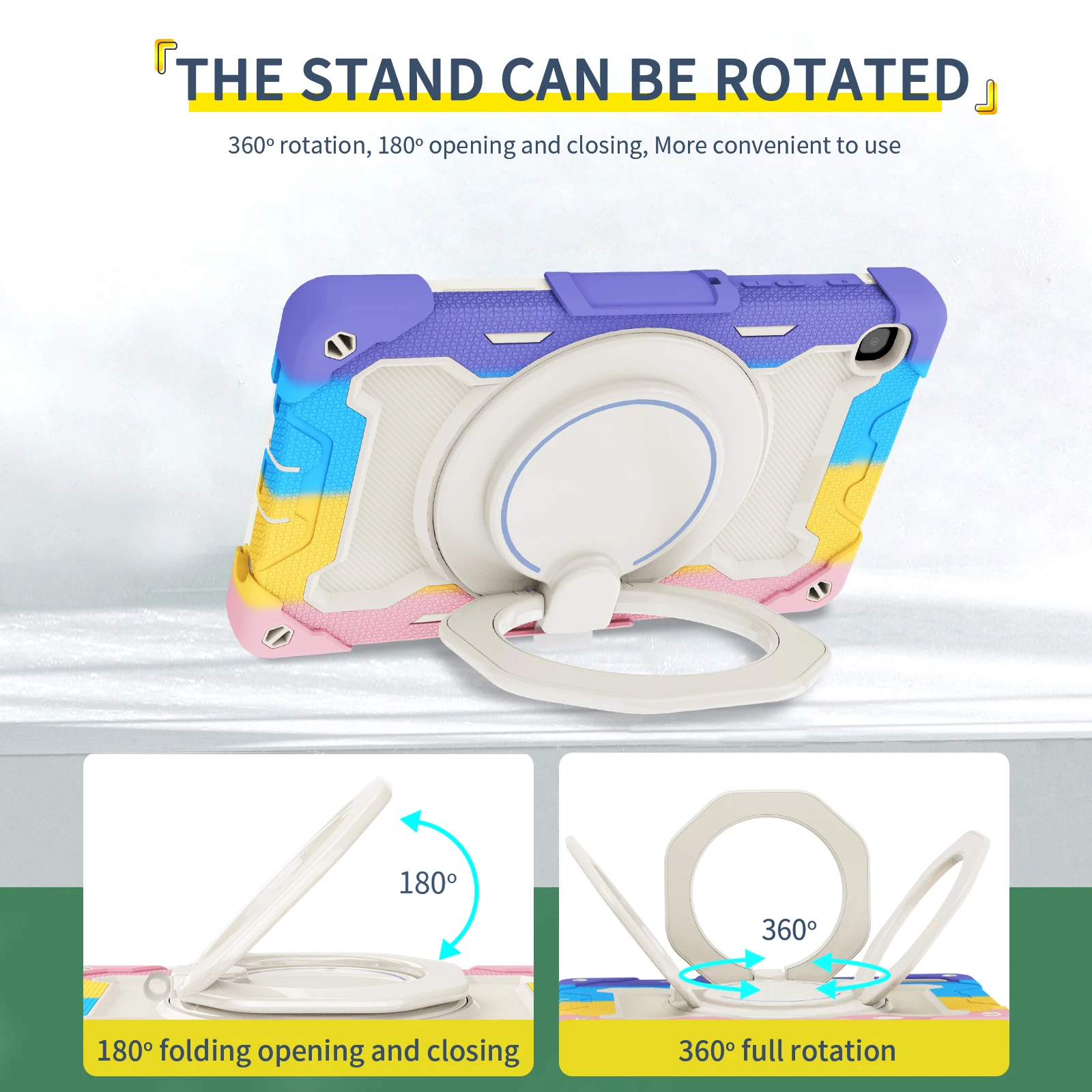 Estojo pesado rotativo de 360 polegadas para samsung galaxy tab a7 lite 2021, 8,7 polegadas, sm-t220, t225, robusto, com alça