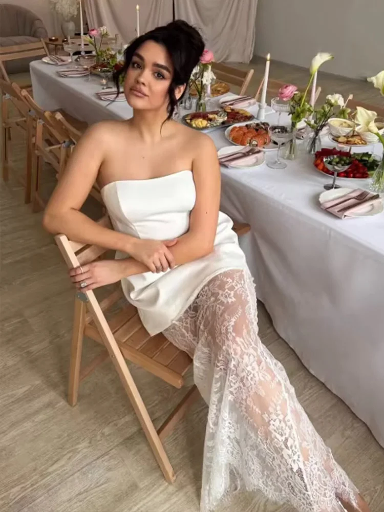 

HH Women Summer 2 Piece Set Fashion Sleeveless Backless Sexy Top+Elegant Lace Decoration High Waist Solid Lined Long Skirt