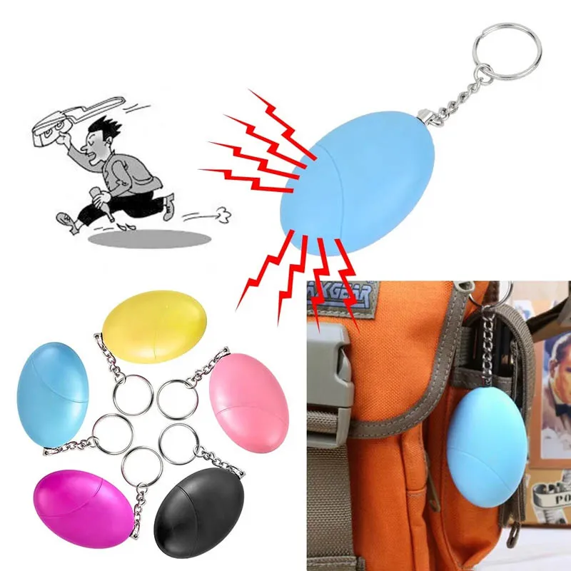 Cheap Self Defense Alarm 120dB Egg Shape Girl Women Security Protect Alert Personal Safety Scream Loud Keychain Emergency Alarm