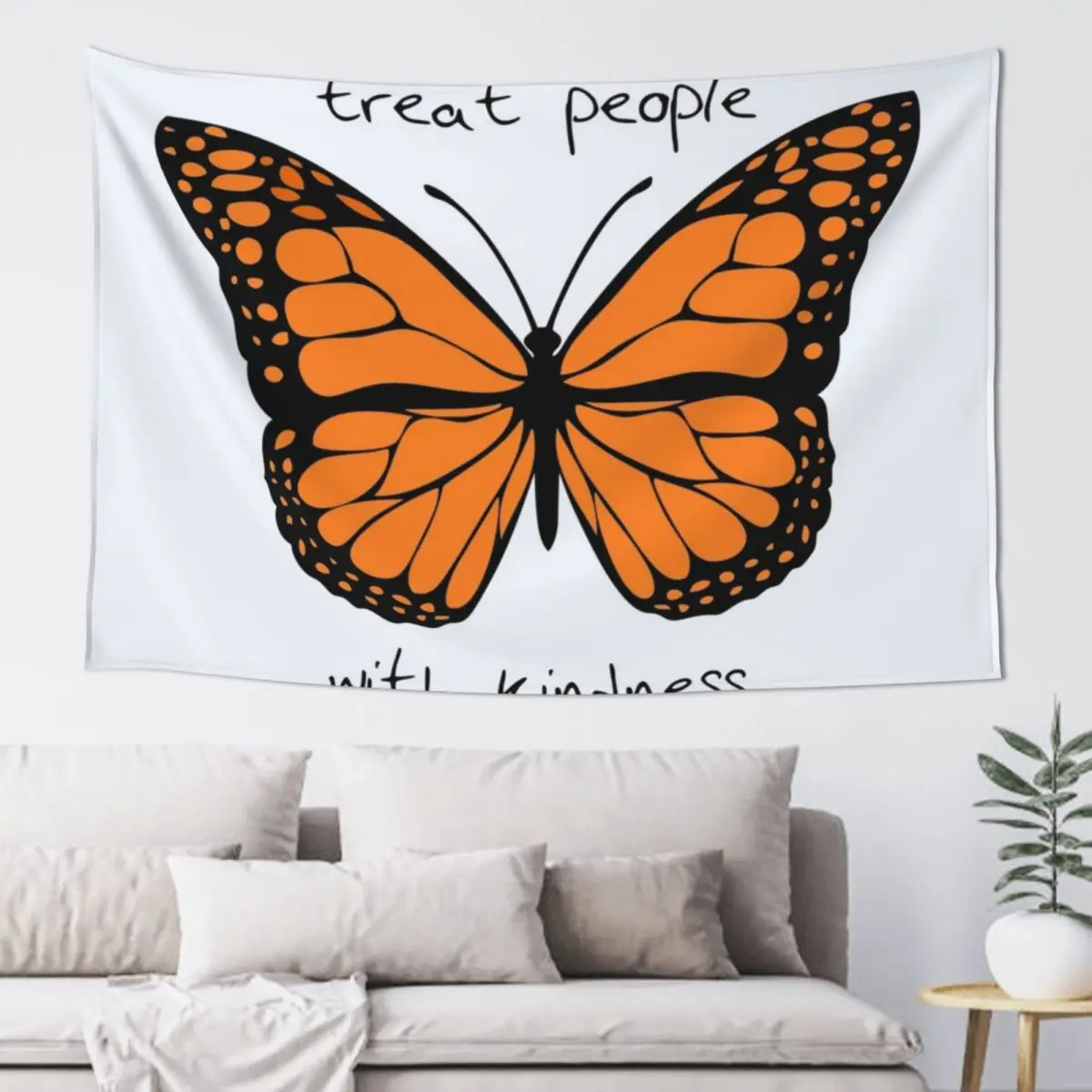 treat people with kindness butterfly Tapestry Wall Hanging Decor Cute Room Decor Tapestry