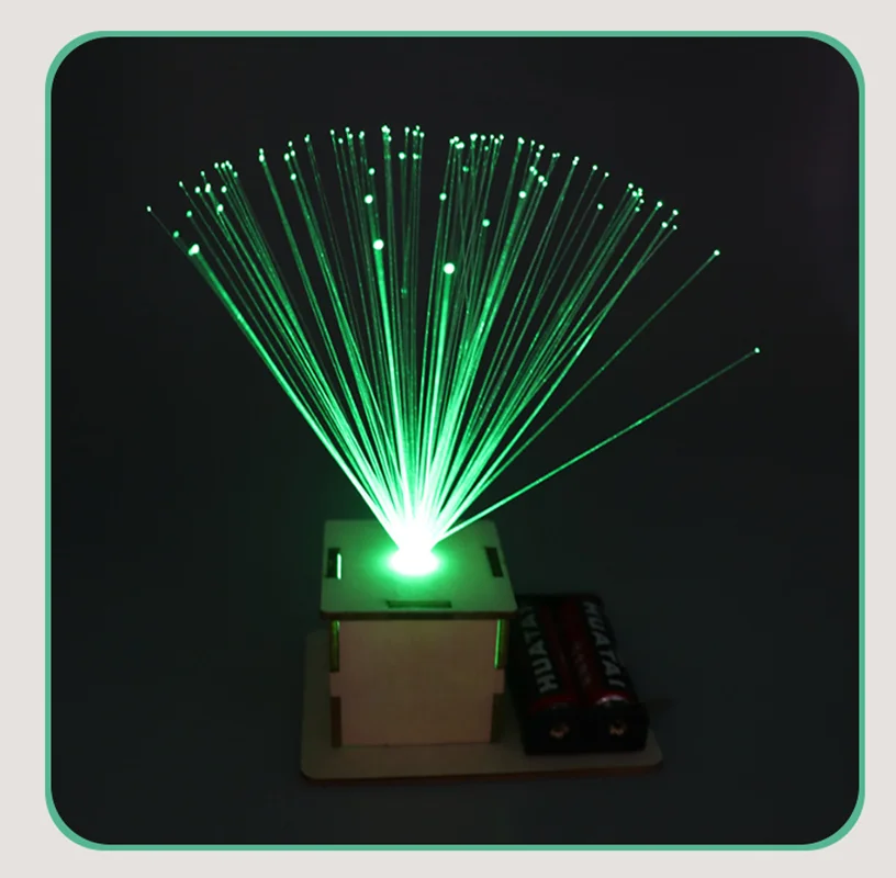 เทคโนโลยีขนาดเล็ก Maker DIY สีสันไฟเบอร์ออปติกโคมไฟเด็ก Handmade Creative ปริศนาวิทยาศาสตร์การทดลอง STEM การศึกษารุ่น