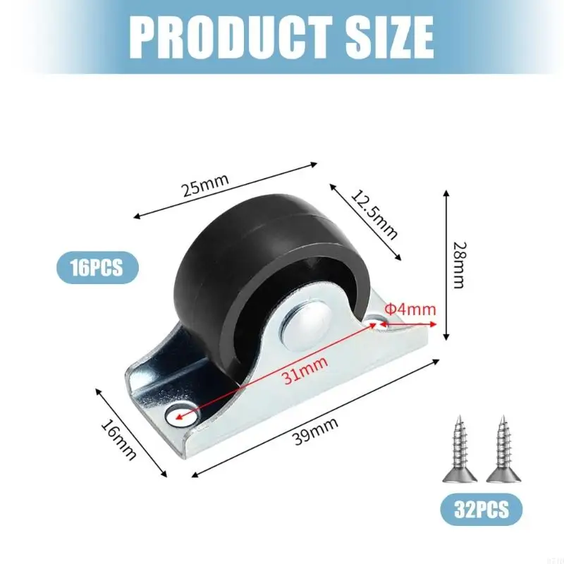 قاعدة عجلات مطاطية دوارة هادئة من TPE، تحكم سلس في الاتجاه، براغي تثبيت سريعة متضمنة للمنزل 37 دينار أردني