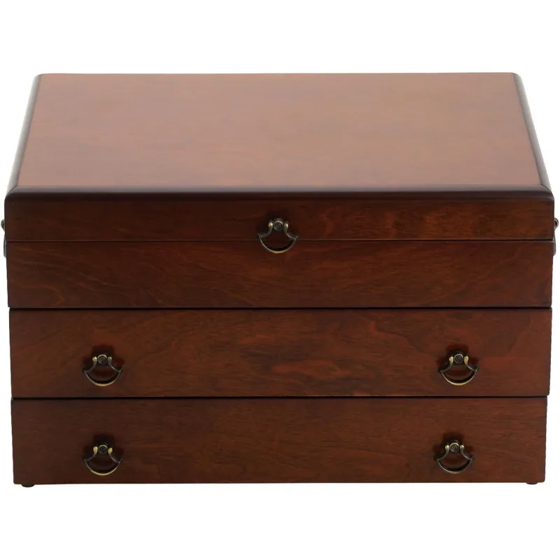 43M Bristol Mahogany Flatware Chest,Brown