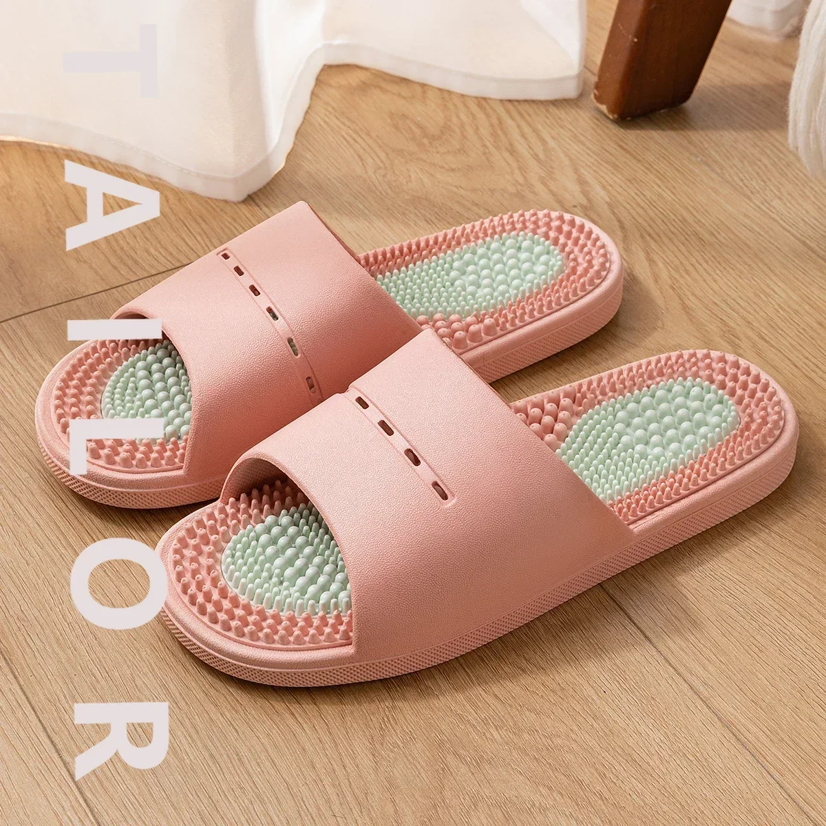 PVC Unisex Slippers Massage Wellness Home Slippers Comfortable Breathable Indoor Slippers
