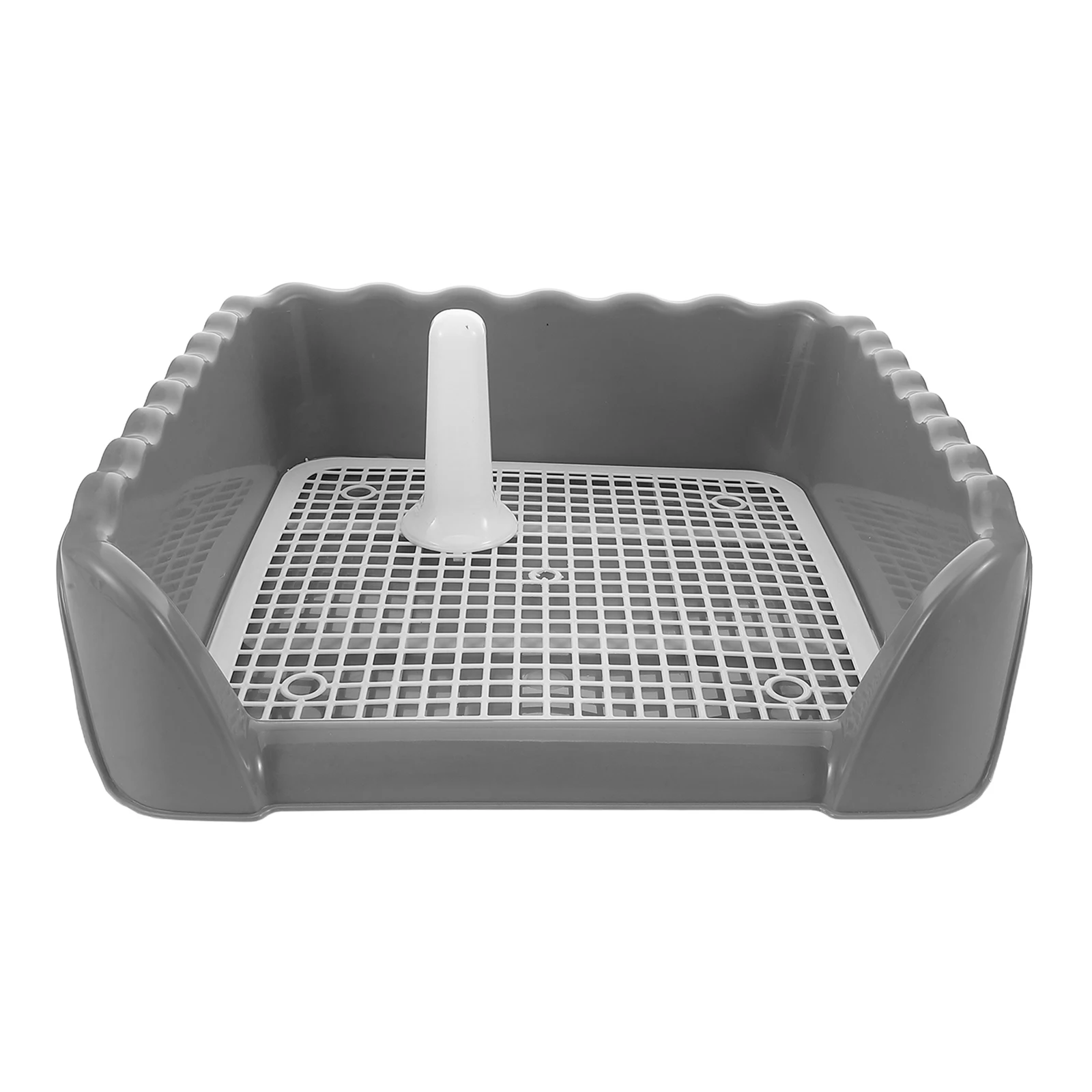 

Medium-sized Dog Toilet Potty Tray with Grid Indoor Training Pet Litter Pan Pee Pad Bathroom Station The