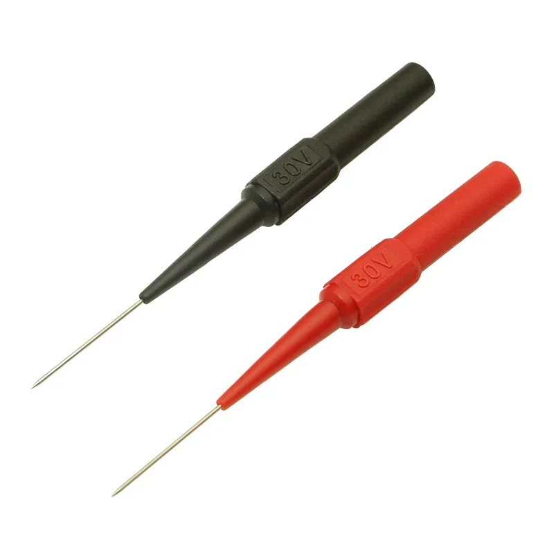 2pcs Insulation Piercing Needle Non-destructive Multimeter Test Probes Red/Black 30V-60V  For Banana Plug