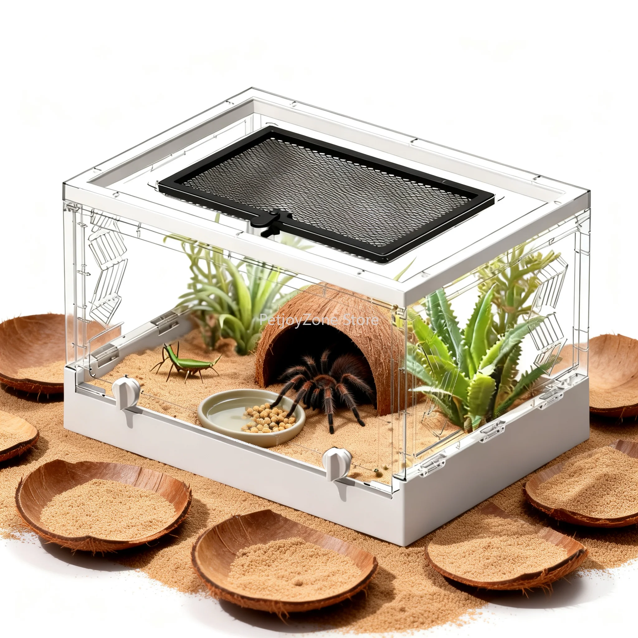 

Eco-Friendly Foldable Reptile Terrarium With Screen Ventilation Feeding Box New Arrival ABS Acrylic For Spider Lizard