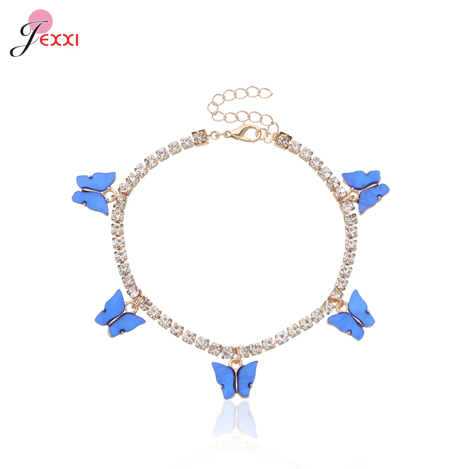 Butterfly Pattern Charm Link Chain Anklet For Women 925 Sterling Silver Adjustable Size Anklet Fine Jewelry Multiple Style