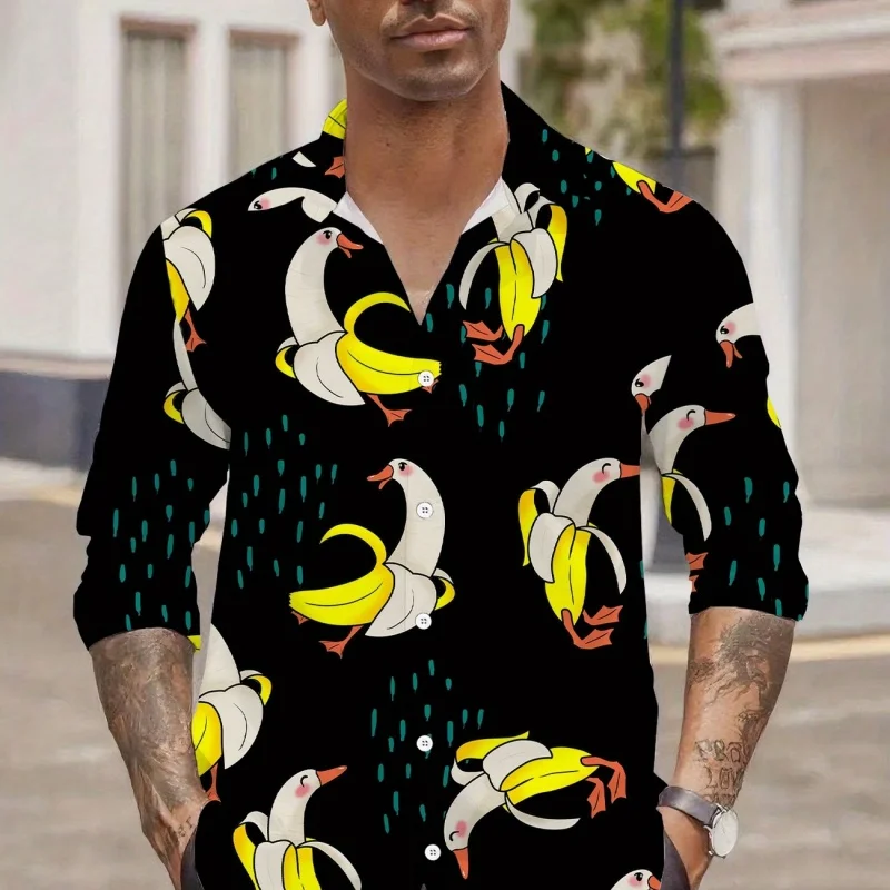 Men's Hawaiian Shirts Long Sleeve, Casual Button Down Shirt for Men, Floral Print Beach ShirtMen's, Shirts, Long Sleeve, Button
