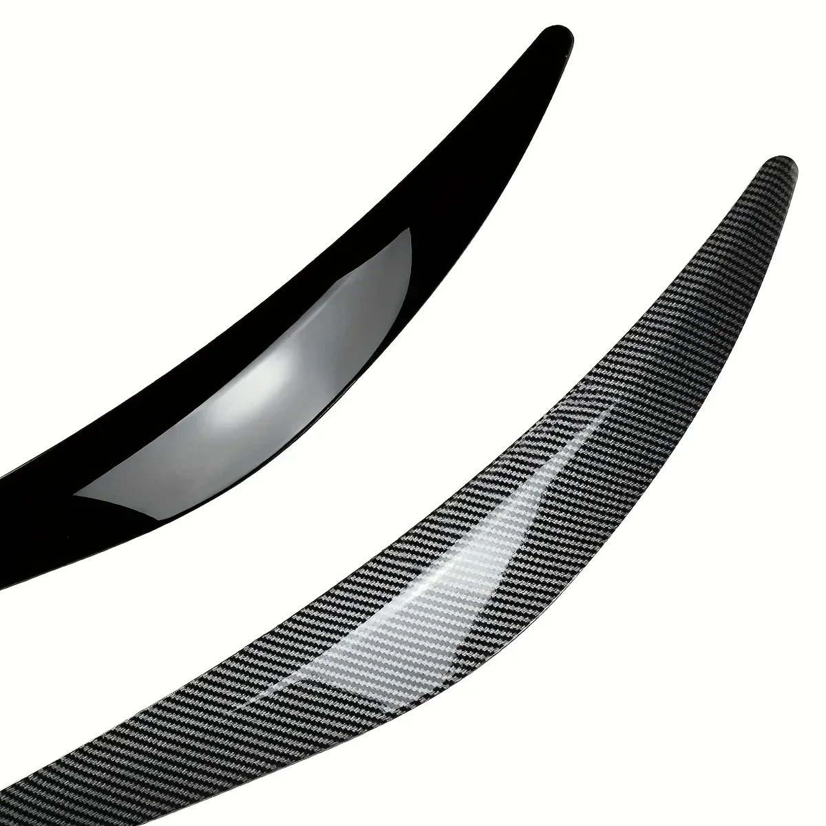 زوج المصابيح الأمامية الحواجب الجفون ملصقات الكربون نظرة/أسود لامع لإنفينيتي Q50 2014 + #3