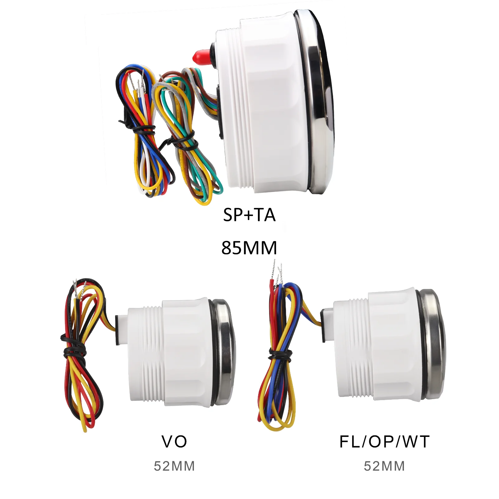 5 Gauge Multifunctional Tachometer Set Black Dial Marine Dash Gauge for Boat Engineered Vehicle Fuel Level Water Temperature Oil view 3