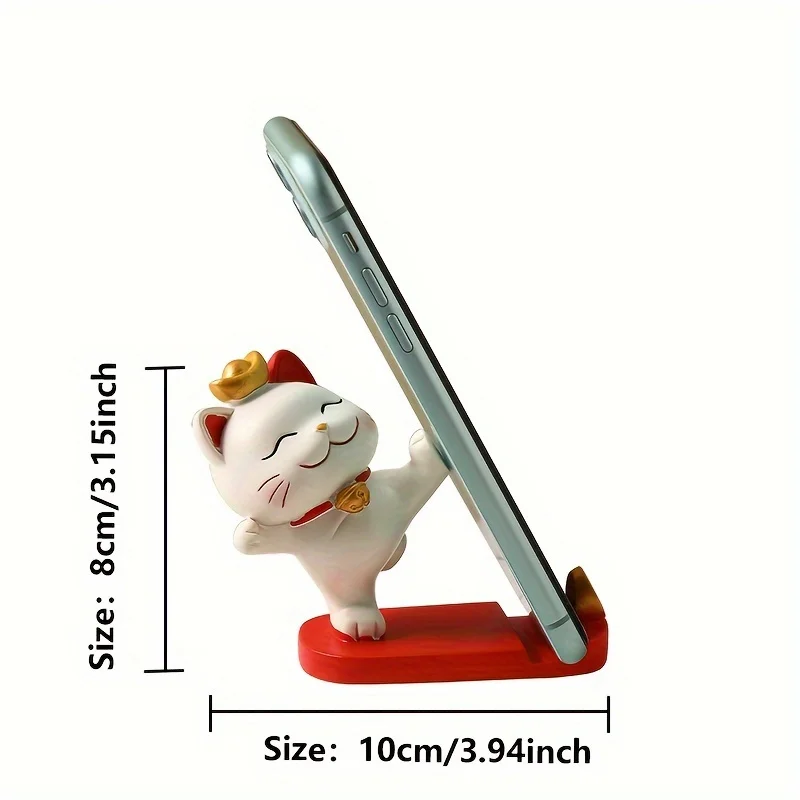 Lucky Cat Office Cute Cat Stand Mobile Phone Tablet Holder Suitable for Mobile Phones Tablets Desktop Decoration Ornament - view 6