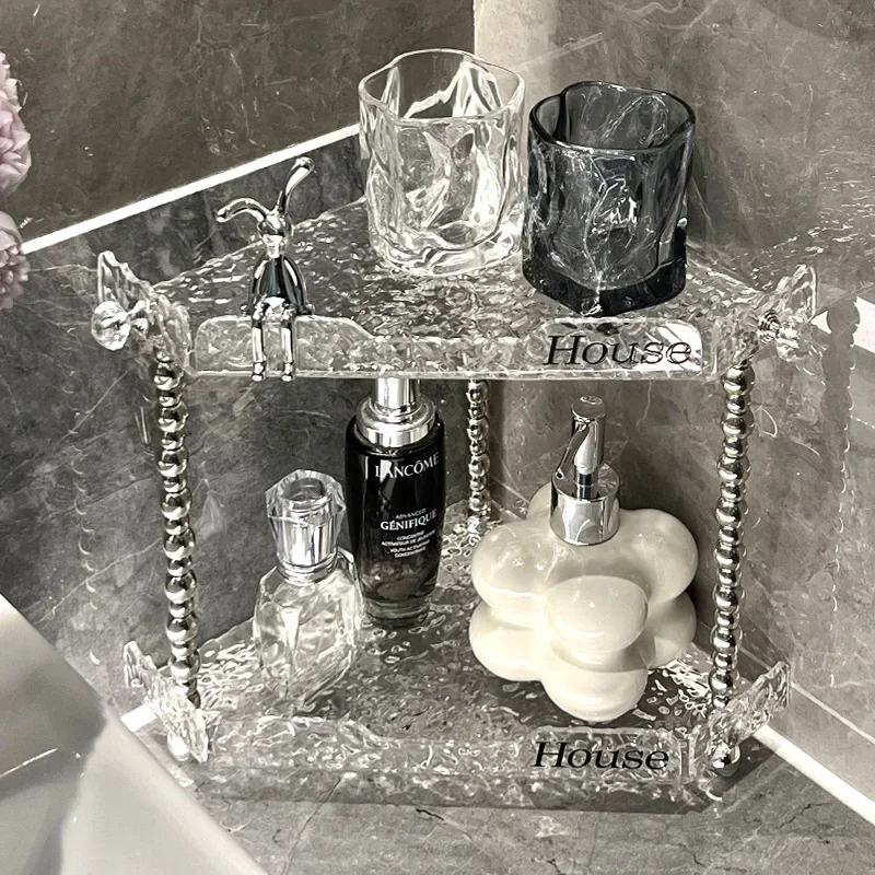 

Acrylic Clear Shelf for Bathroom,Countertop Triangle Rack Toilet Storage Rack Home Washstand Accessories