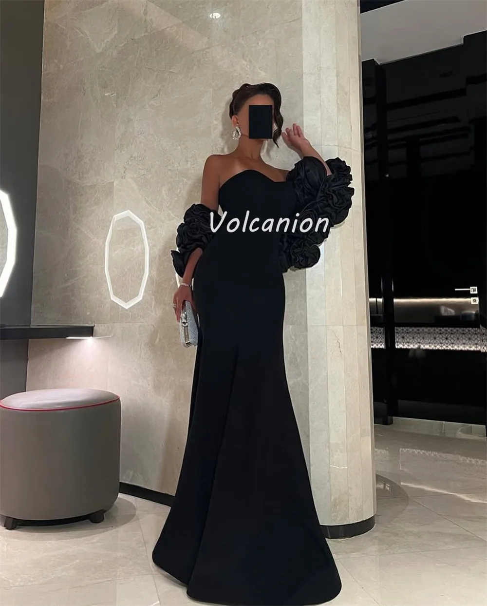 Customized Sizes Available Exquisite Jersey Ruched Draped Flower Mermaid Off-the-shoulder Long Dresses Bespoke Occasion Dresses