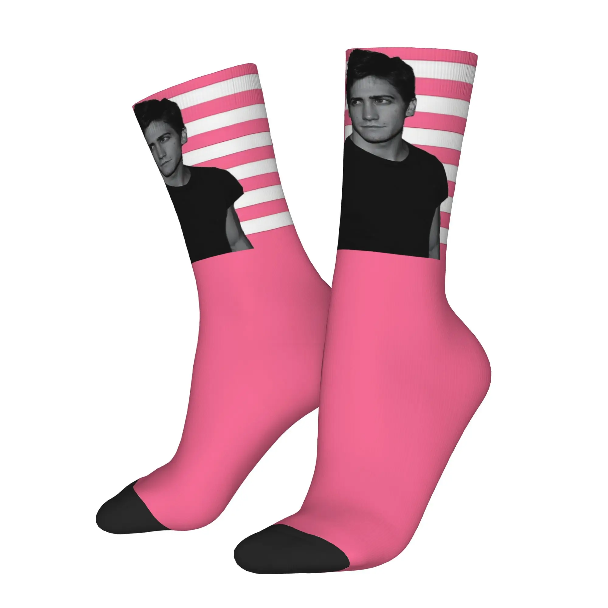 Fashion Male Men Socks Casual Jake Gyllenhaal Actor Sock Polyester USA Flag Sport Women Sock Spring Summer Autumn Winter