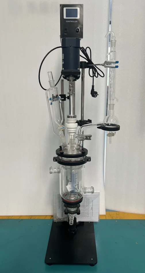 Lab high pressure 1L bioreactor chemical glass reactor