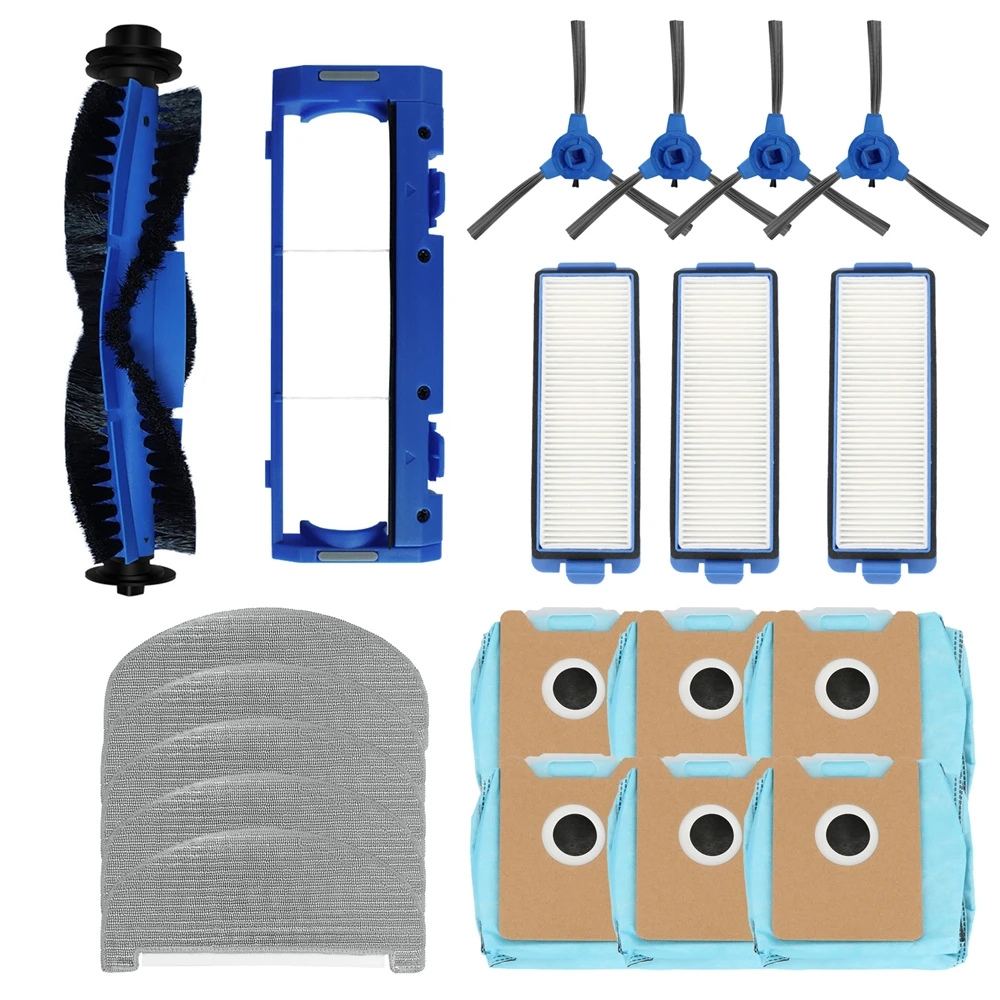 

Mop Cloth*5+HEPA Filter*3+Dust Bag*6+Main Brush*1+Side Brush*4 +Roller Brush Cover*1 for Eufy G40 G40 Hybrid Robot Accessories
