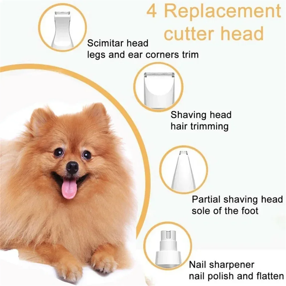 4 IN 1 Electric Pet Trimmer, Rechargeable Pet Clippers for Dogs Grooming Kit with Foot Hair Cutting Machine Pet Grooming Kit