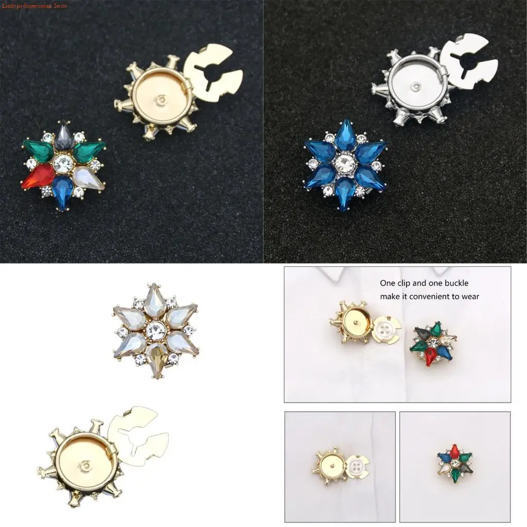 

F92D Handmade Star Sewing Patches Exquisites Rhinestones Embellishments Buttons