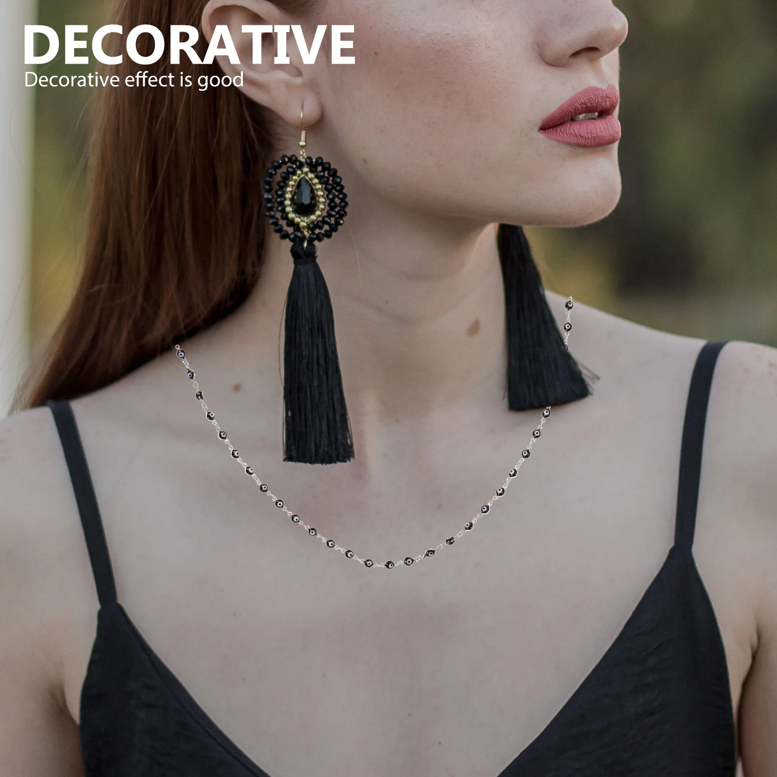 

Necklace Black Zircon Metal Jewelry Chain Chains for Making Accessories Jewellery