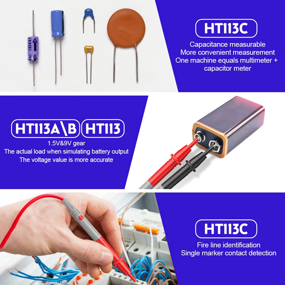 HT118 Digital Multimeter Ture RMS Auto Range NCV Hz 1000V AC/DC 2000/4000/6000 Count Professional High Precise Multimetro Tester