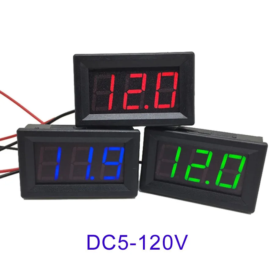 

0.56 Inch Red Green Blue LED Display Meter Voltmeter Two-Wire AC70V-500V Use Voltage For12/24/96V Current Meters Tester Detector