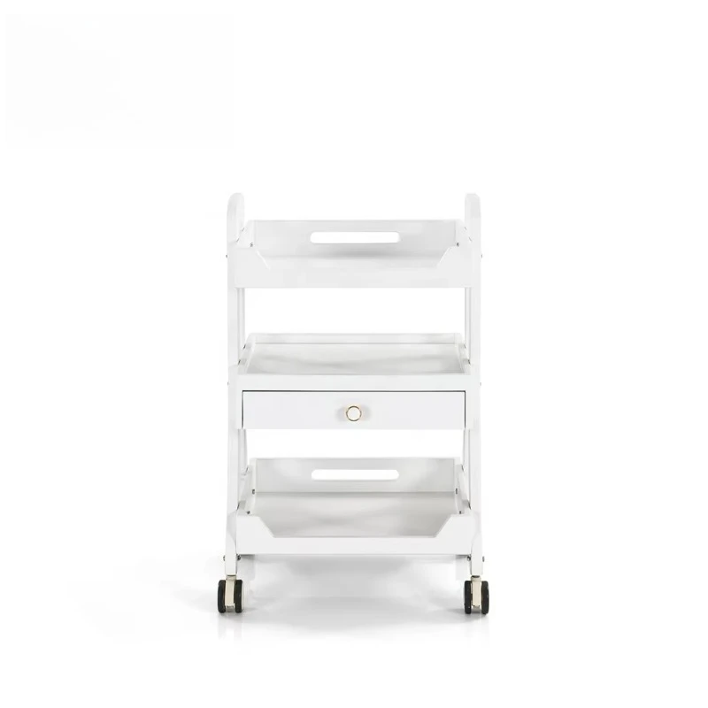 

White Mobile Beauty Salon Trolley Cart with Lock for Spa Massage Tattoo