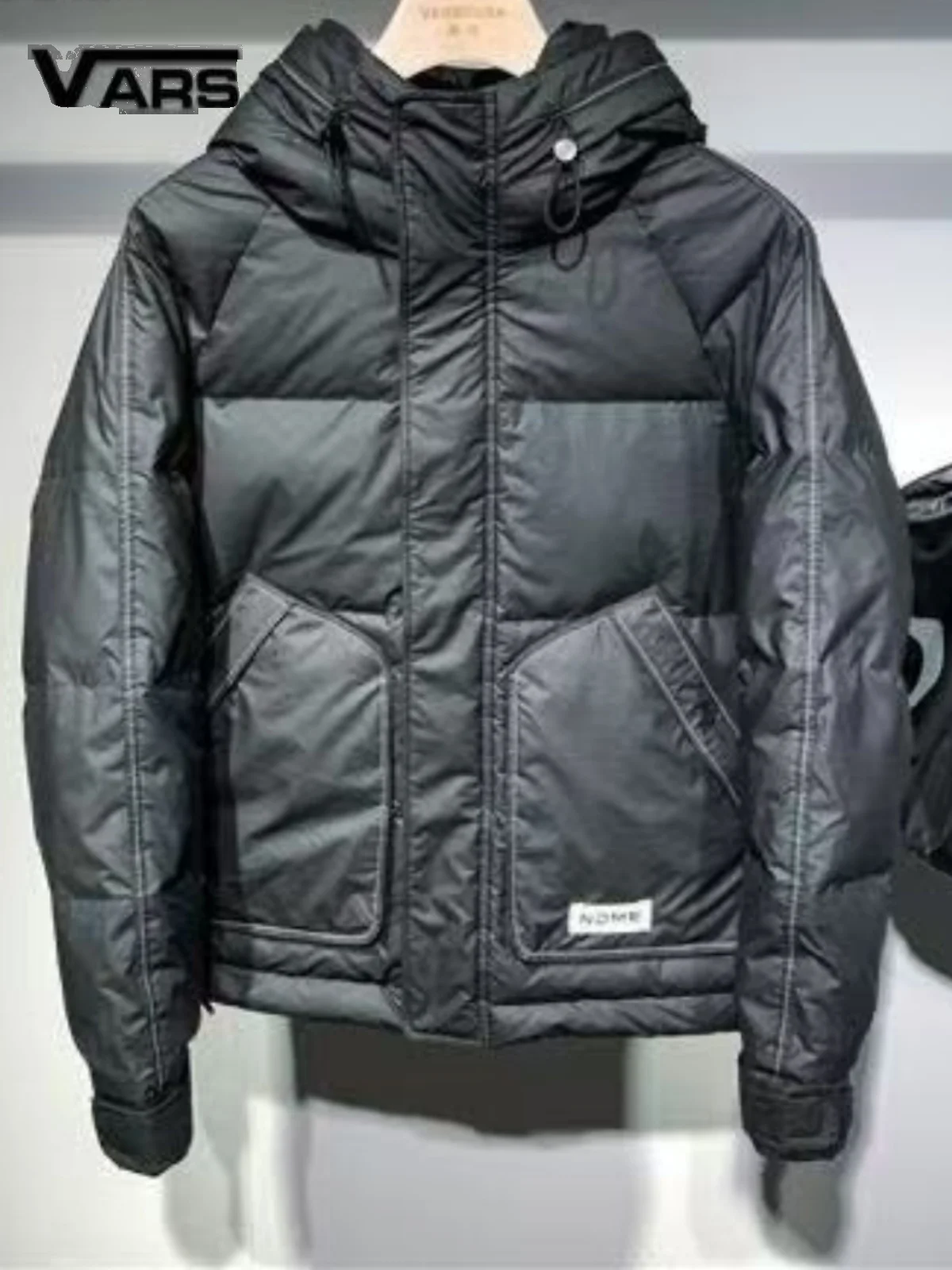 

2025 зимнее новое мужское японское однотонное кожаное хлопковое пальто с капюшоном, простое, удобное, модное молодежное пальто-стойка