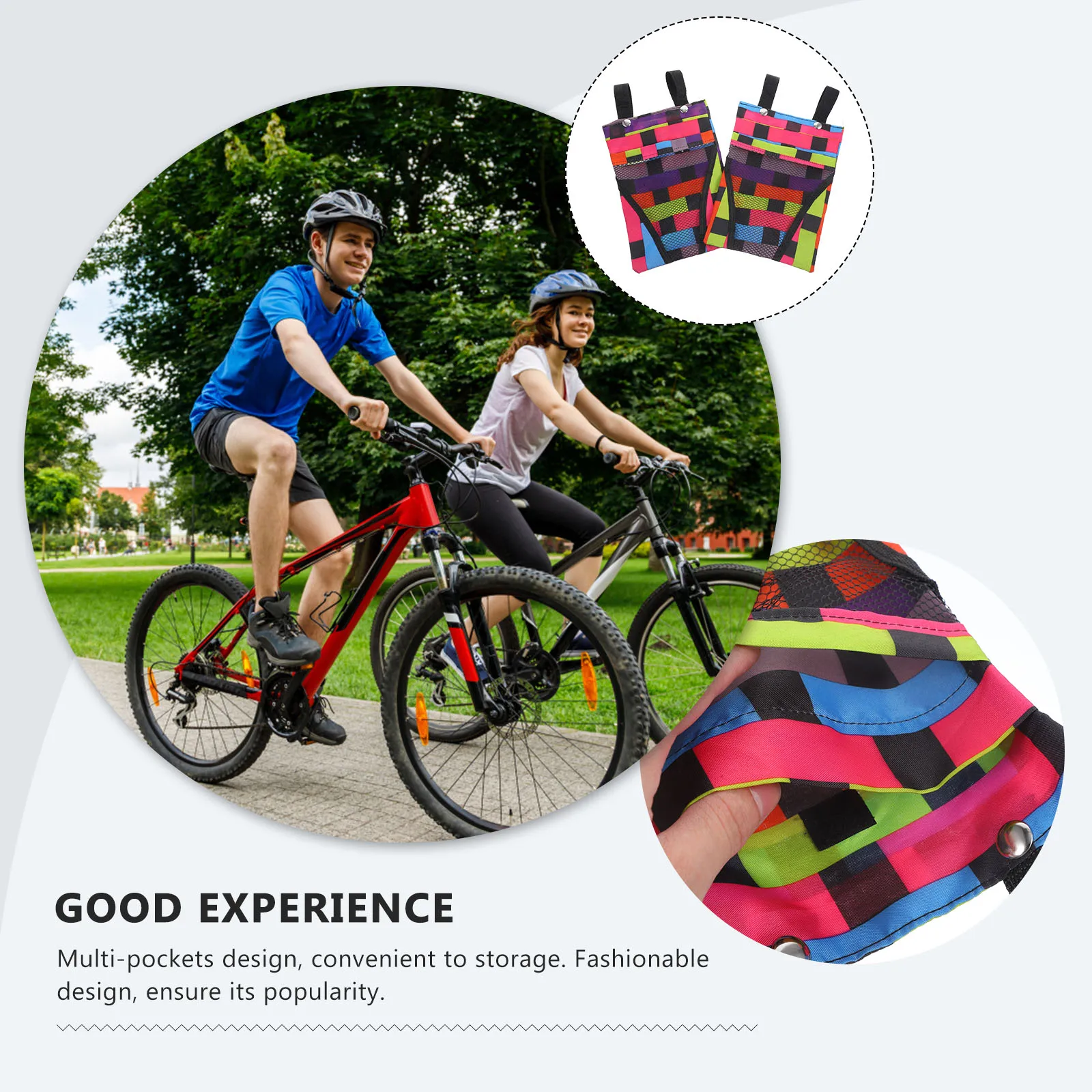 

2pcs Hanging Bag Front Basket Hanging Pouch Electromobile Basket Haning Container for Bike Electromobile (Assorted Color)