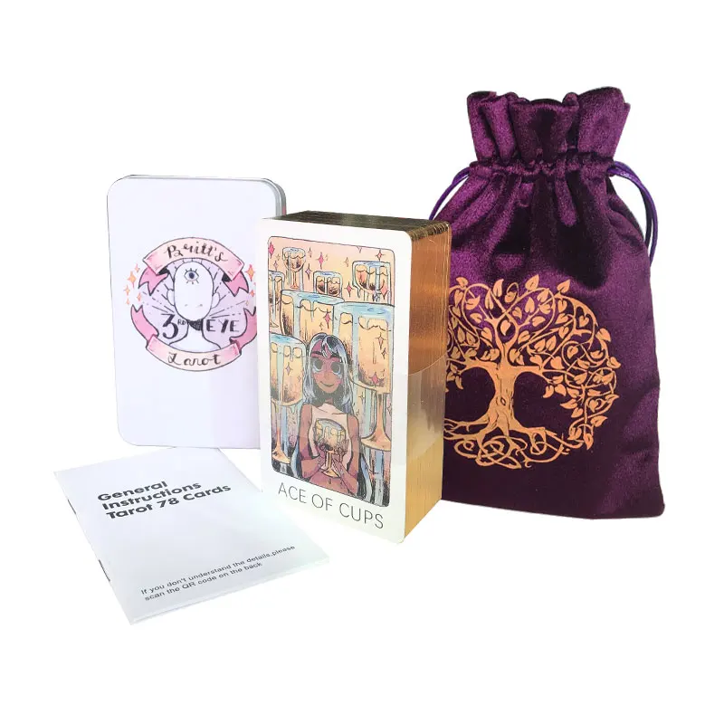 Third Eye Tarot Fate Divination Family Party Playing Card Game Tarot And Tin Box Gilded Edge Tarot Options Free Bag