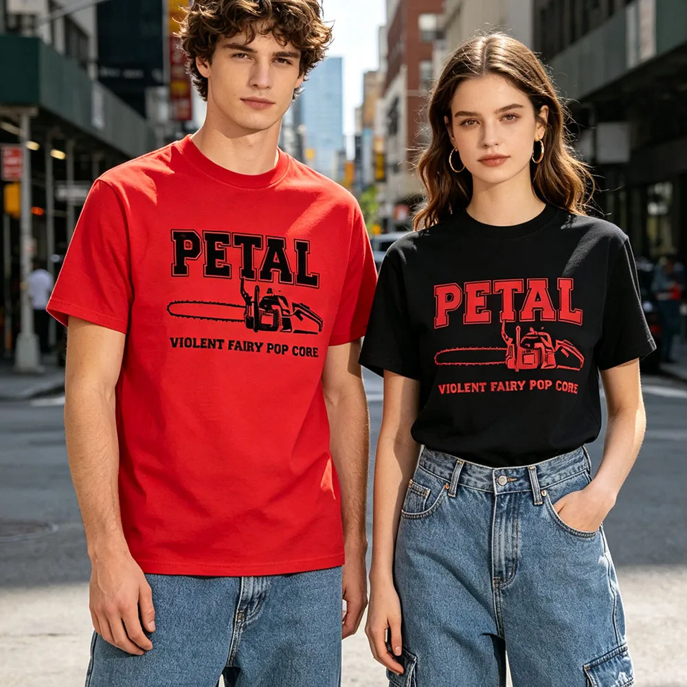 PETAL Chainsaw Graphic T‑Shirt Ariana Grande Fashion Design Tshirts Men Women Pop Core Print Short Sleeve Tees Vintage Punk Rock