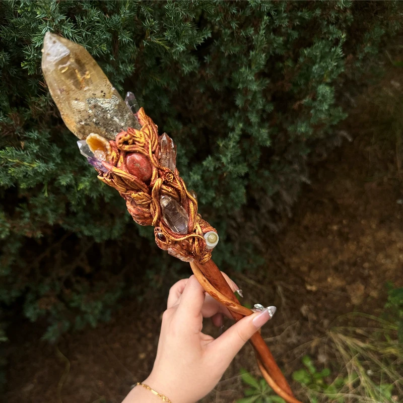 Witch Handmade Malayan Wand, Ancient Crystal Wand Wand