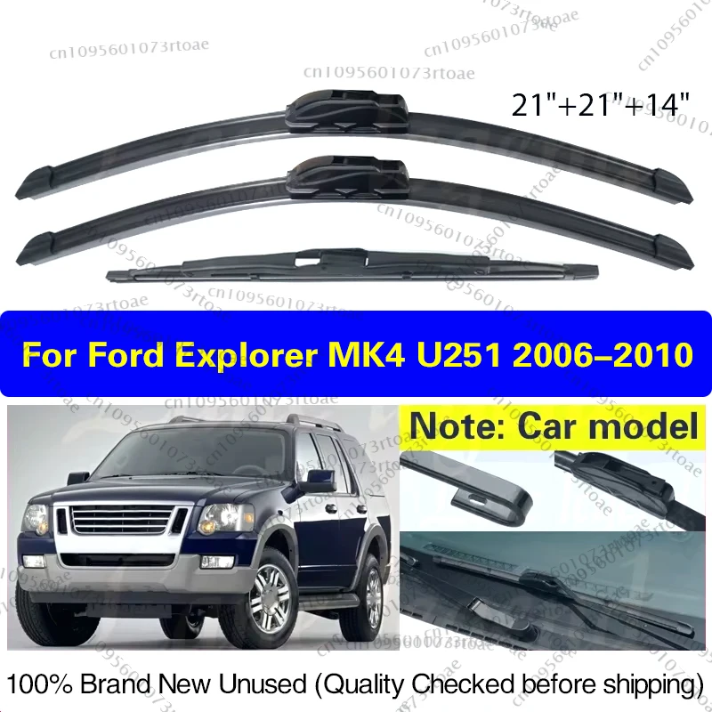 

For Ford Explorer MK4 U251 2006 2007 2008 2009 2010 Front Rear Wiper Blades Windshield Windscreen Window Rain Brush 21"+21"+14"