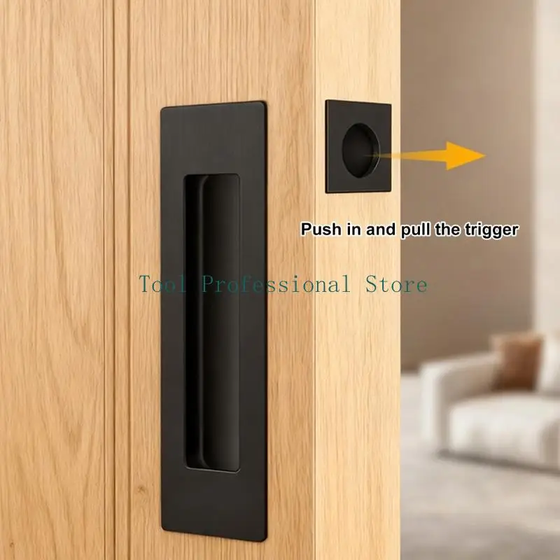 

57QF Stainless Steel Sliding Door Handle Concealed Cabinet pull Recessed Door Handles Furniture Hardware Easy to Install