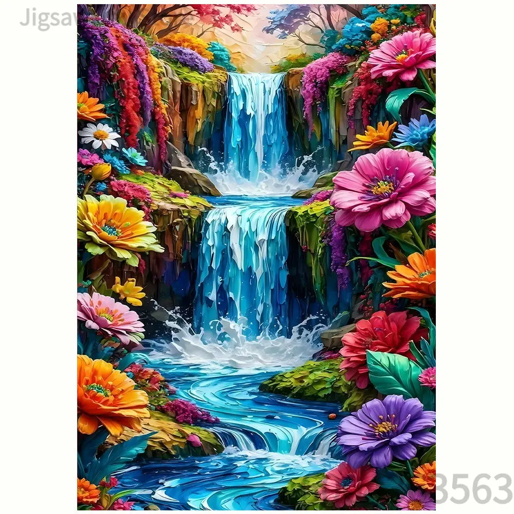 Colorful Dream Scenery Jigsaw Puzzle,Waterfall Flower Venice Night View Aurora Greenhouse, Puzzle for Adults Family Hobby Gift