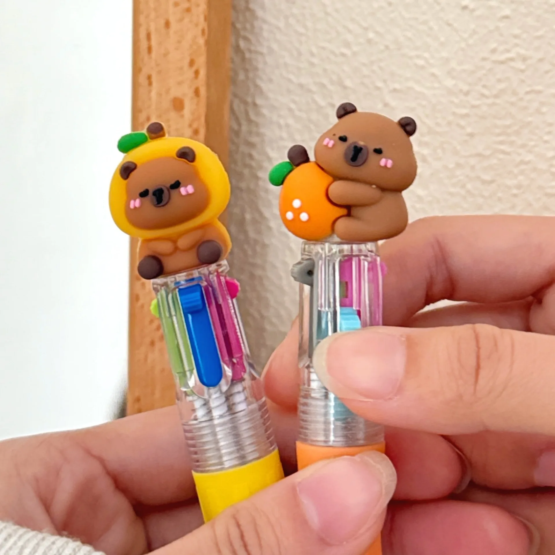 1/7 Stück Einziehbarer Kugelschreiber Niedlicher Capybara-Cartoon Mehrfarbiger Stift für Schüler Schule Büro Schreibwaren Geschenk – Detail 8