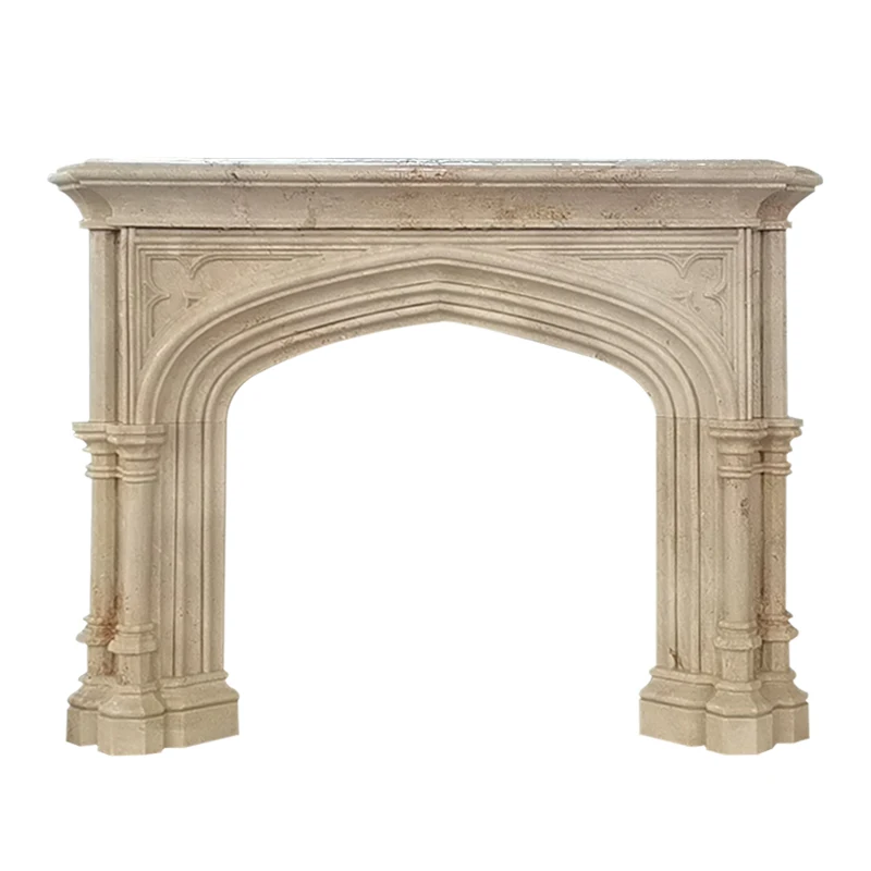 Marble fireplace modern minimalist cave stone fireplace villa living room retro fireplace