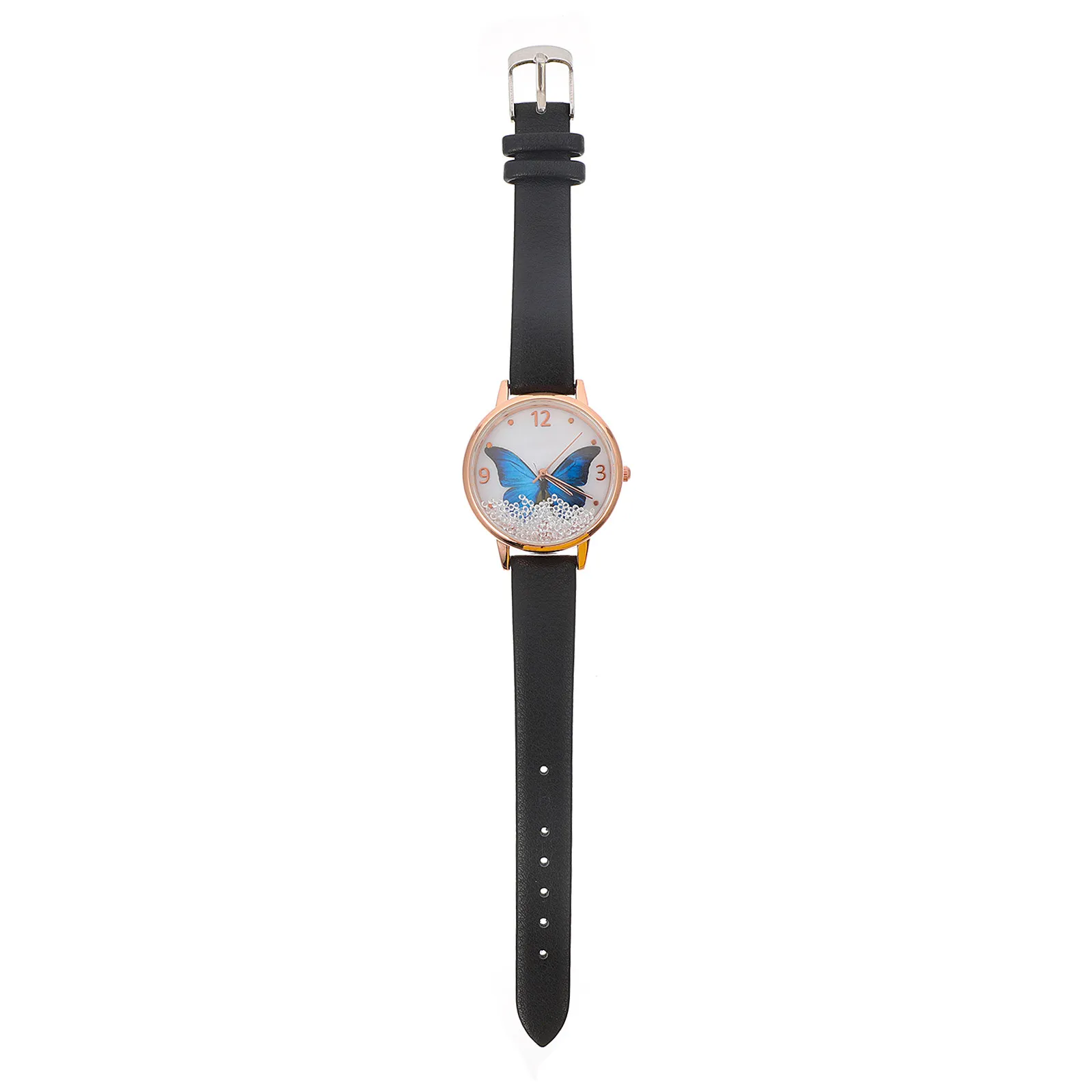 1Pcs Double Dial Butterflies Watch Women Fashion Quartz Watch Alloy Stainless Stylish Everyday Wear Gift Idea