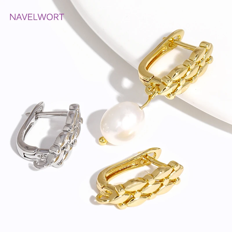 Trendy Brass Earring Hooks Clasp Accessories 18K Gold Plated Earwires Fasteners,Earring Fixtures,For Earring Making Accessories