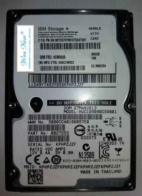 

Для 45W9609 98Y3370 900G 10K 2,5 SAS SED DS8000