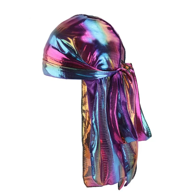 2023 New Unisex Silk Satin Durags Bandanas Turban Hat Longtail Pirate Long Ribbon Durag Biker Headwear Headband Hair Accessories image 3