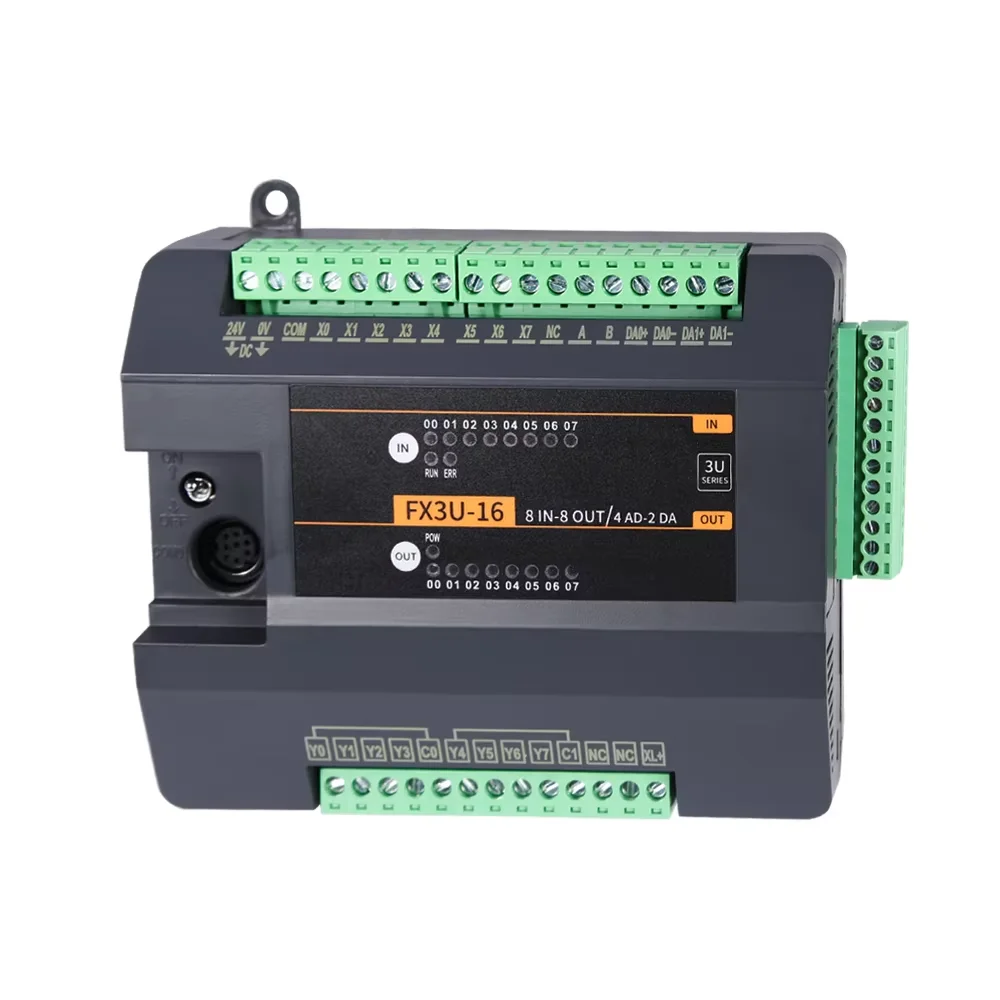 2026 PLC FX3U-16MT/MR 4AI 2AO Works With GX Series Software PLC Programmable Logic Controller