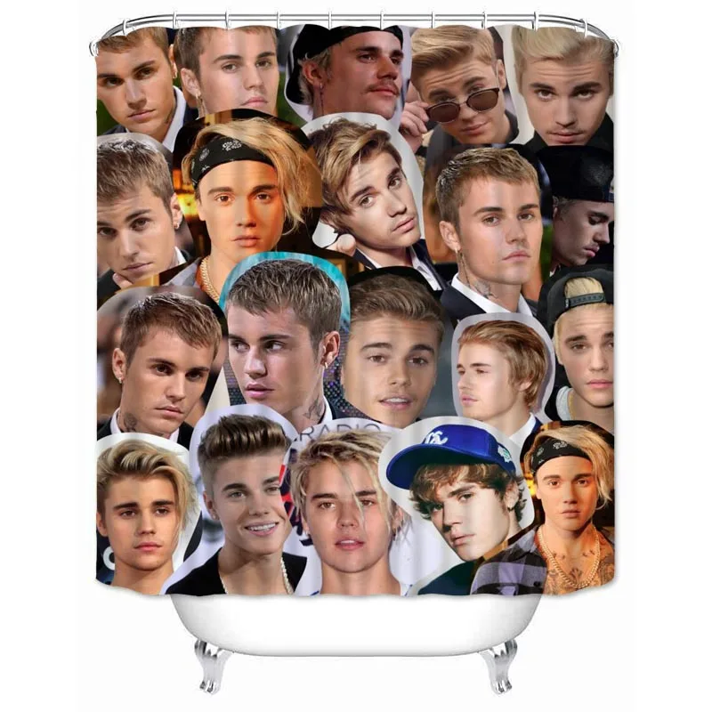 Musife Justin Bieber Shower Curtains Bathroom Curtain With Hooks Decor Waterproof Bath 180*180cm Creative Shower Curtain