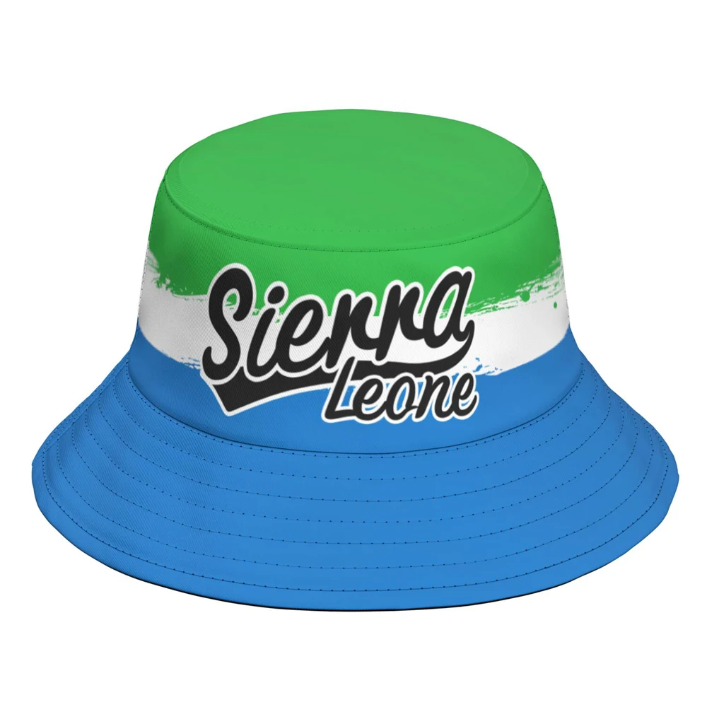 Sierra Leone Fisherman Hats Free Custom Made Name Number Bucket Cap National Flag Leonean College Print Photo Logo Headgear