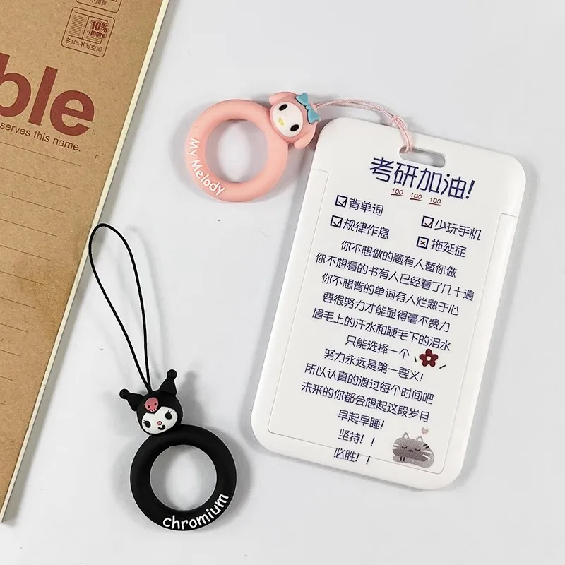 1 шт. MINISO Sanrio, кольцо на палец, ремешок для телефона, ремешок, силиконовый ремешок Kuromi мобильный телефон Key, ID карта, ремешок, пончики, венок