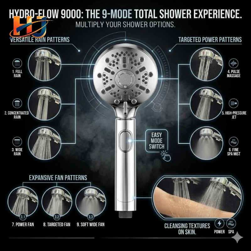 Rotatable Adjustable Spray Angle Filter Handheld Shower Head, Japanese Style ABS High Pressure Micro Bubble Shower Nozzle