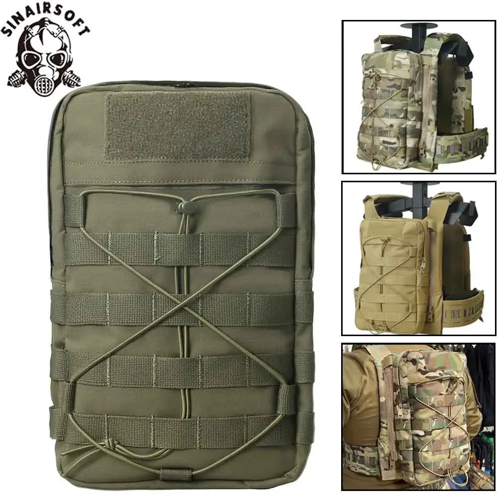 Tactical Vest Back Panel Zipper on Backplate Airsoft Expansion Accessory Bag Pouch Vest Plate Carrier For Pharaoh Vest