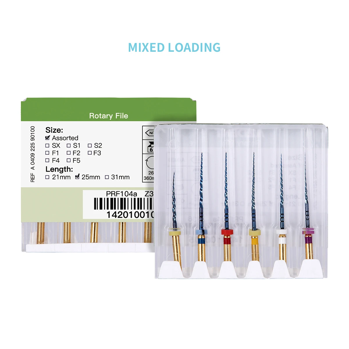 Azdent 6pcs/Pack 25mm SX Dental Files Root Canal Use Rotary Heat Activated Endodontic Files Rotating File Dentistry Instruments