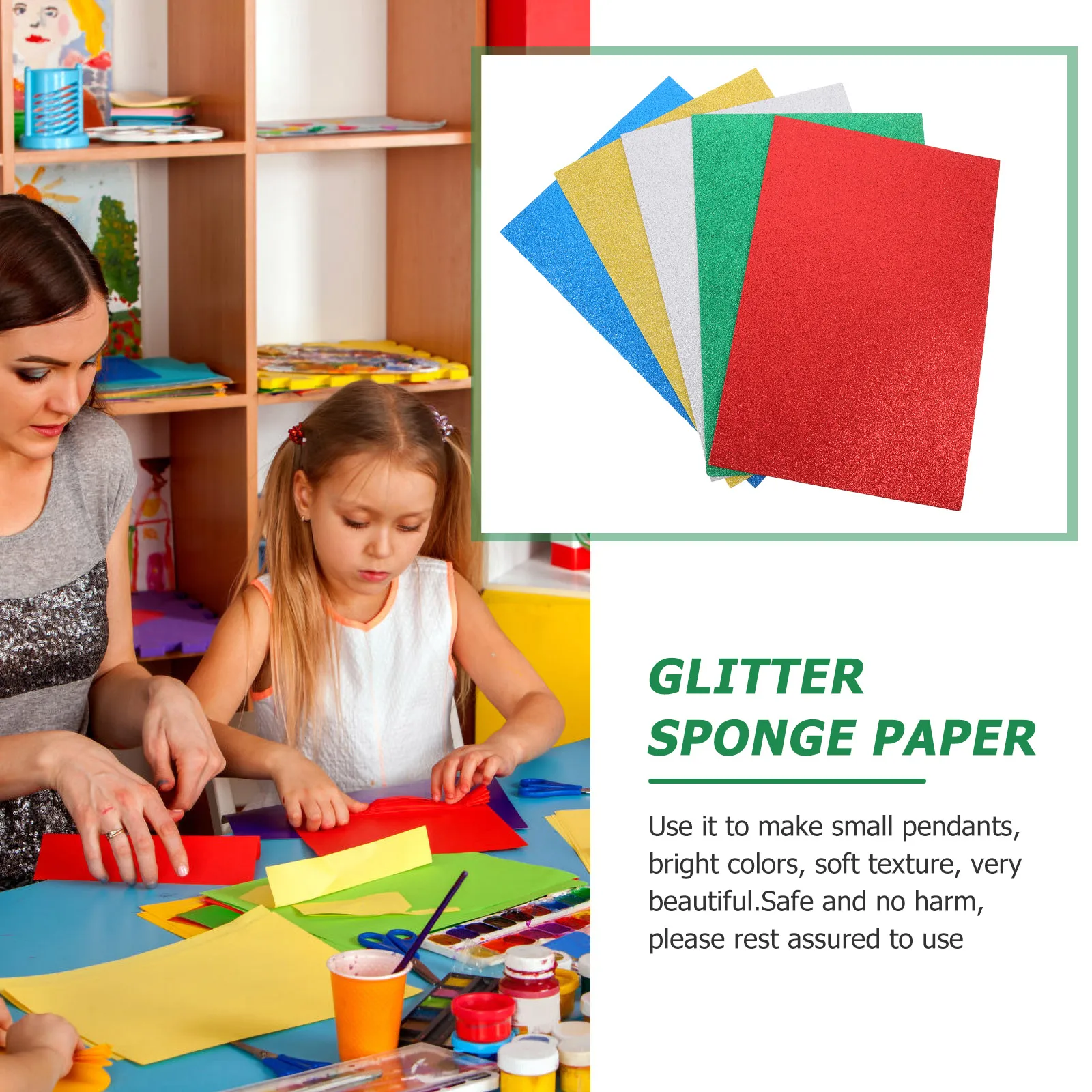 10 pezzi Origami Sprinkle Gold Sponge Paper Craft Eva Double Sided Glitter