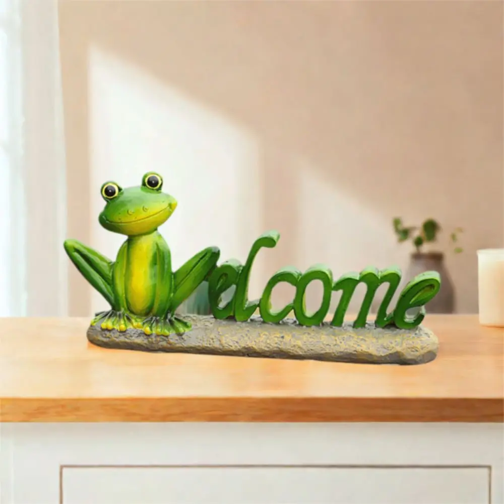 

Креативные мультяшные лягушки, миниатюрные фигурки, изделия из смолы, милая лягушка, приветственный знак, ремесленная статуя животного, украшение бонсай